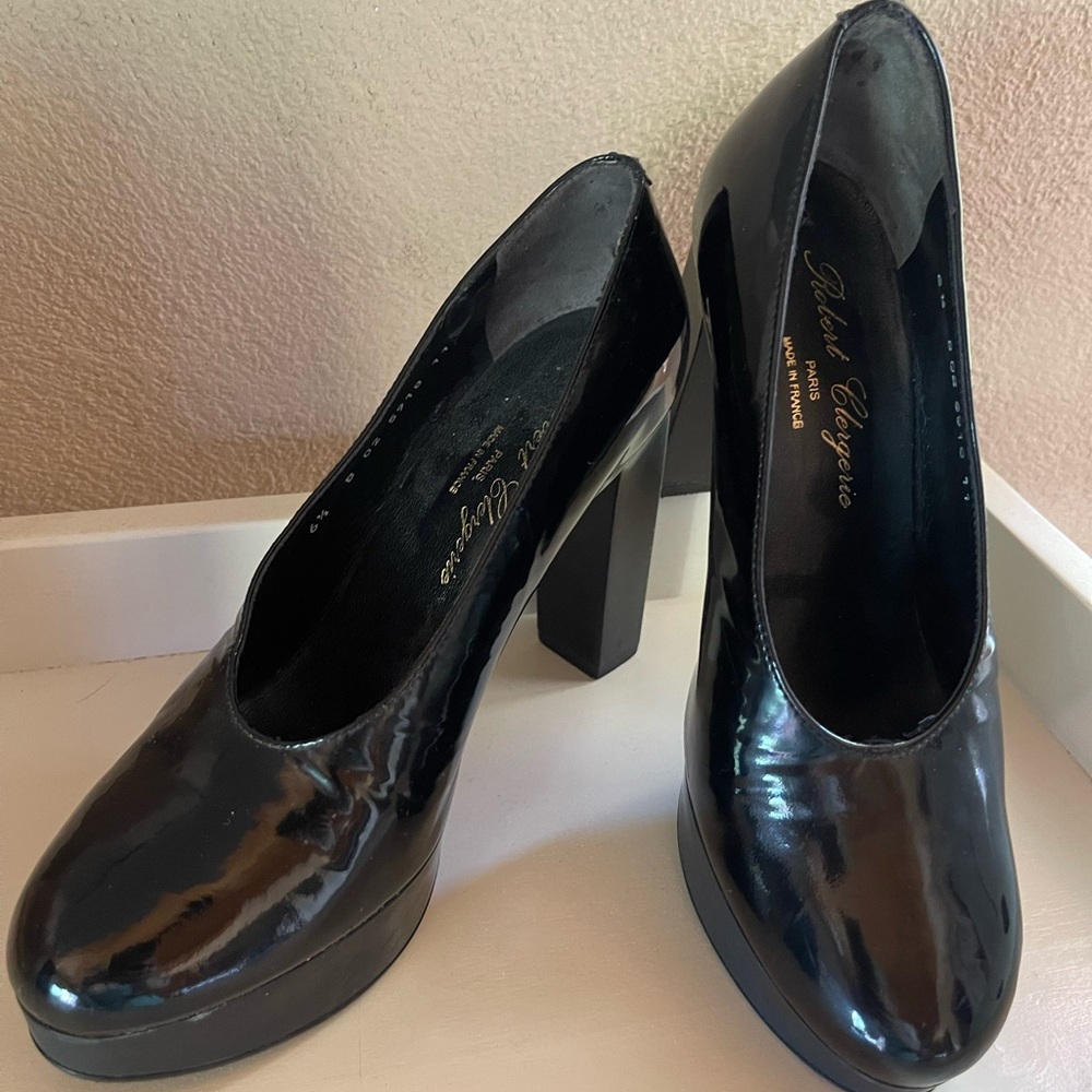 Robert Clergerie Black Patent Leather Women's Shoes - Made in France (Like New) - Picture 2 of 9